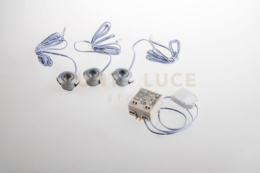 INCASSO LED ASSO SILVER TONDO 1,2W 300LM 4000K 3,2X2,2CM kit da 3 pezzi