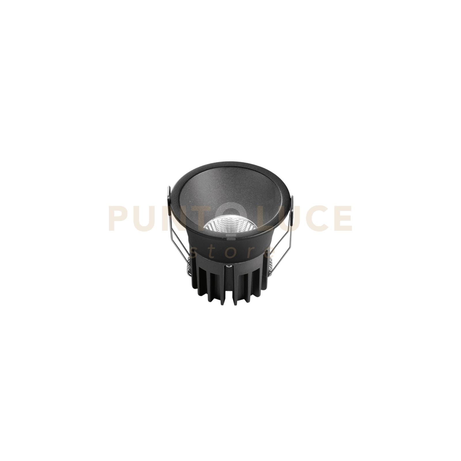 INCASSO LED QUARK NERO TONDO COB 12W 1300LM CCT 3000K / 4000K / 6500K 8,5X8CM