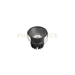 INCASSO LED QUARK NERO TONDO COB 12W 1300LM CCT 3000K / 4000K / 6500K 8,5X8CM