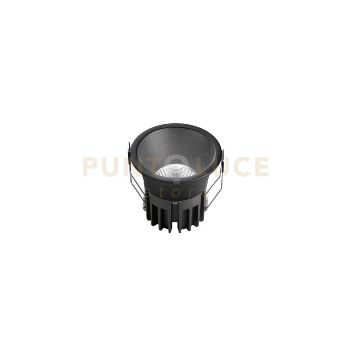 INCASSO LED QUARK NERO TONDO COB 12W 1300LM CCT 3000K / 4000K / 6500K 8,5X8CM