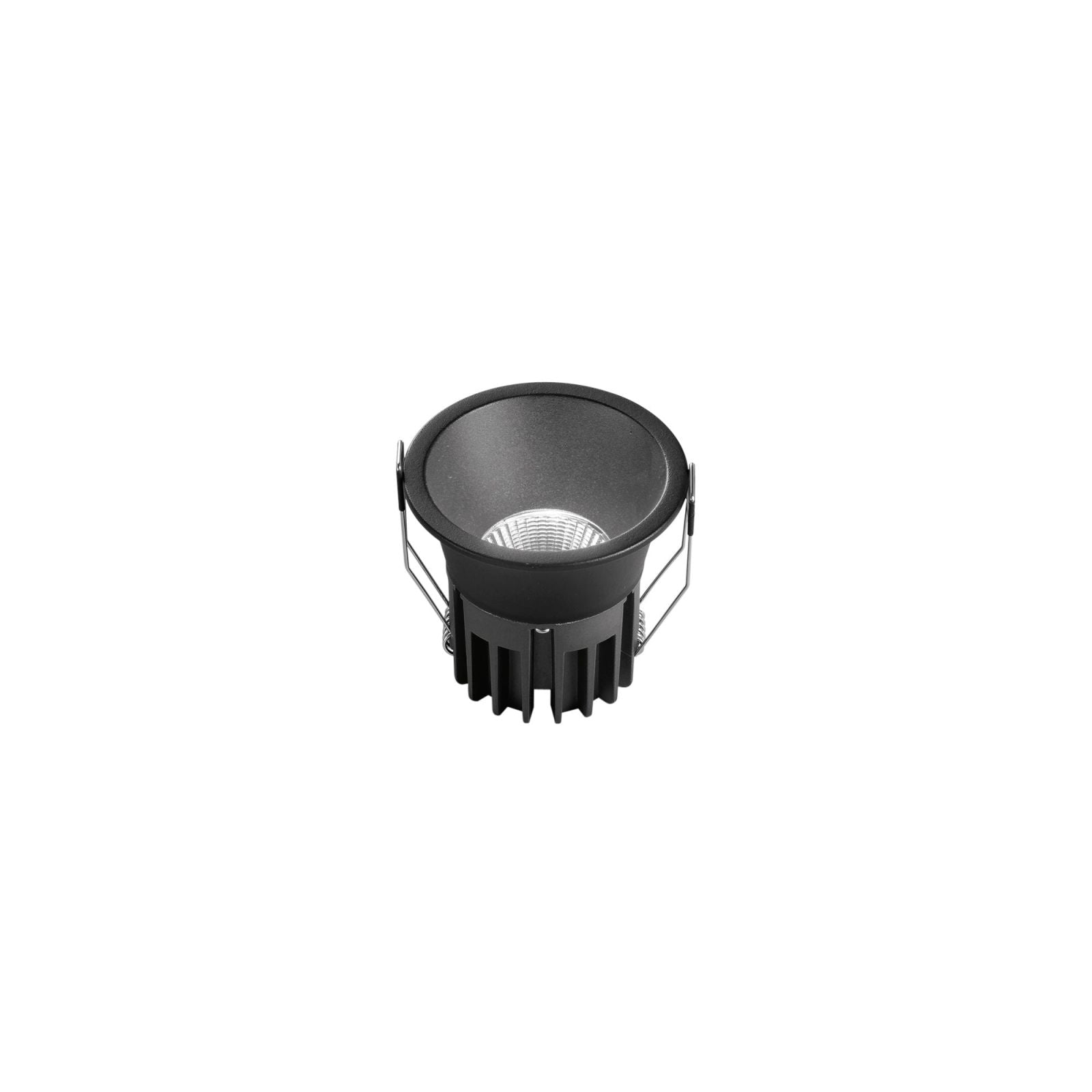 INCASSO LED QUARK NERO TONDO COB 12W 1300LM CCT 3000K / 4000K / 6500K 8,5X8CM
