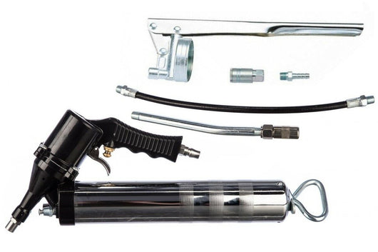 INGRASSATORE PNEUMATICO AD ARIA E MANUALE 400CC PISTOLA POMPA CON TUBI KIT 6 PZ