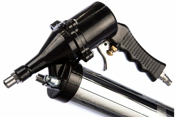 INGRASSATORE PNEUMATICO AD ARIA E MANUALE 400CC PISTOLA POMPA CON TUBI KIT 6 PZ