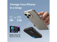 INIU Power Bank Magnetico da 10000 mAh Compatibile con MagSafe Caricabatterie Portatile Wireless veloce PD 20W nero USB-C