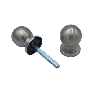 Maniglia su rosetta tonda SAGUATTI  INOX00/50MQ in inox grigio satinato, 2 pezzi