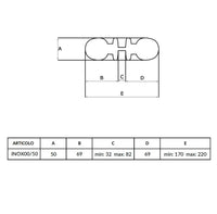 Maniglia su rosetta tonda SAGUATTI  INOX00/50MQ in inox grigio satinato, 2 pezzi