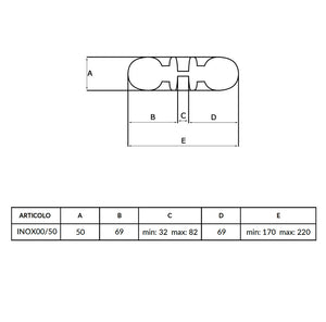 Maniglia su rosetta tonda SAGUATTI  INOX00/50MQ in inox grigio satinato, 2 pezzi