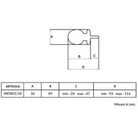 Maniglia su rosetta tonda SAGUATTI  INOX01/50MQ in inox grigio satinato