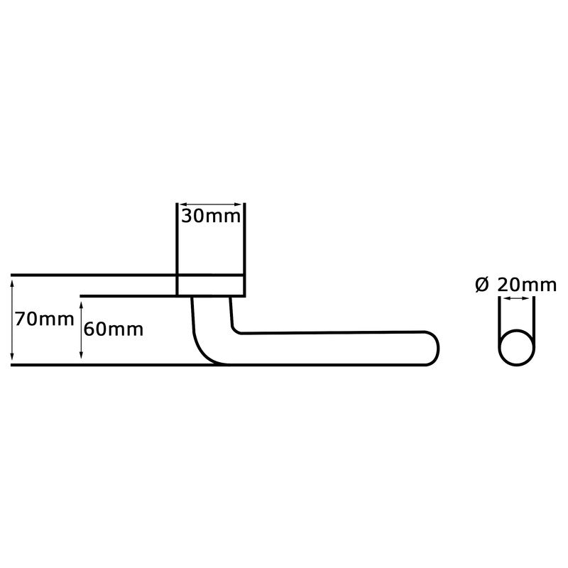 Maniglia tirante per porta  SAGUATTI INOX600B/60M in inox grigio satinato, 2 pezzi