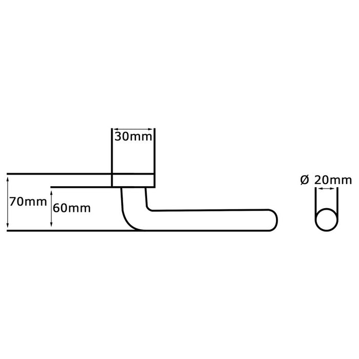 Maniglia tirante per porta  SAGUATTI INOX600B/60M in inox grigio satinato, 2 pezzi
