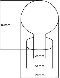 Pomolo fisso per porta SAGUATTI INOX69/70LB in inox grigio lucido