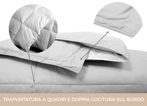 Interno Imbottitura Piumino Invernale 300gr/mq In Piuma D'Oca Bicolor - Singolo - Grigio Ch-Sc