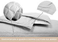 Interno Imbottitura Piumino Invernale 300gr/mq In Piuma D'Oca Bicolor - Singolo - Azzurro-Blu