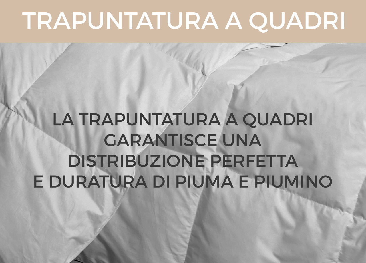 Interno Imbottitura Piumino Invernale 300gr/mq In Piuma D'Oca Bicolor - Singolo - Azzurro-Blu