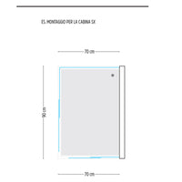 Ogomondo box cabina doccia corner 3 lati cristallo temprato serigrafato 70x90x70 sinistro