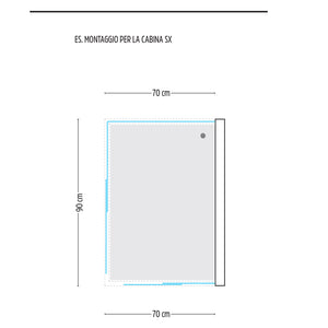 Ogomondo box cabina doccia corner 3 lati cristallo temprato serigrafato 70x90x70 sinistro