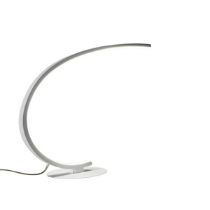 Lampada da tavolo Iole led dimmerabile 12W luce calda 3000K - Bianco satinato, design moderno, alluminio IP20