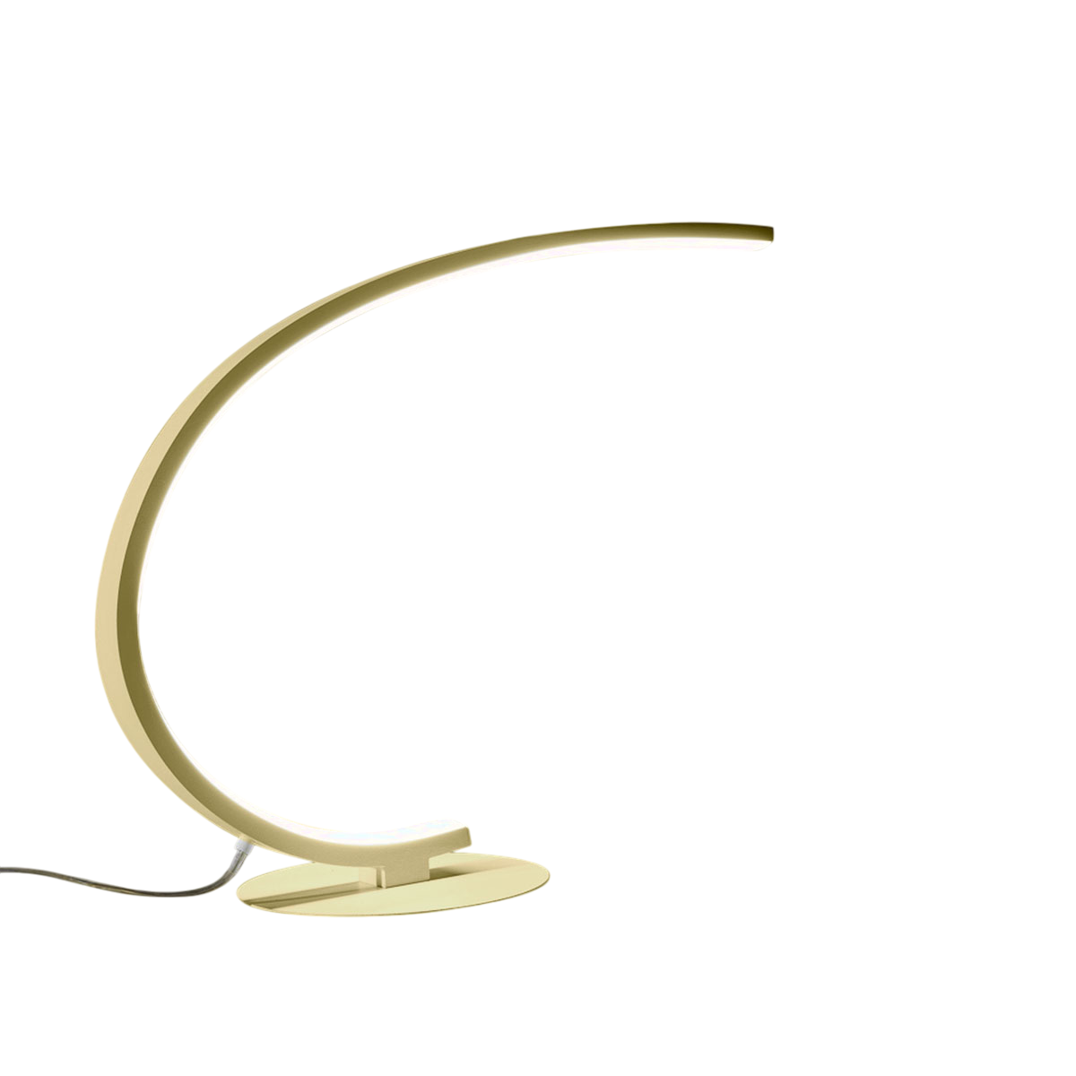 Lampada da tavolo Iole led dimmerabile 12W luce calda 3000K - Oro spazzolato, design moderno, alluminio IP20