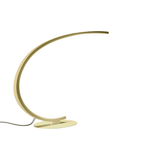 Lampada da tavolo Iole led dimmerabile 12W luce calda 3000K - Oro spazzolato, design moderno, alluminio IP20