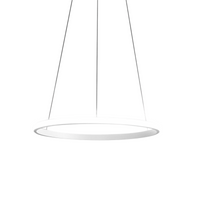 Lampada a sospensione Iole S1 led 28W dimmerabile - Lampadario con Anello bianco satinato moderno, luce calda 3000K, IP20