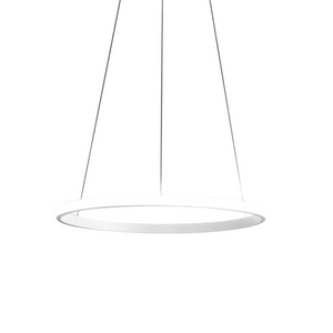 Lampada a sospensione Iole S1 led 28W dimmerabile - Lampadario con Anello bianco satinato moderno, luce calda 3000K, IP20
