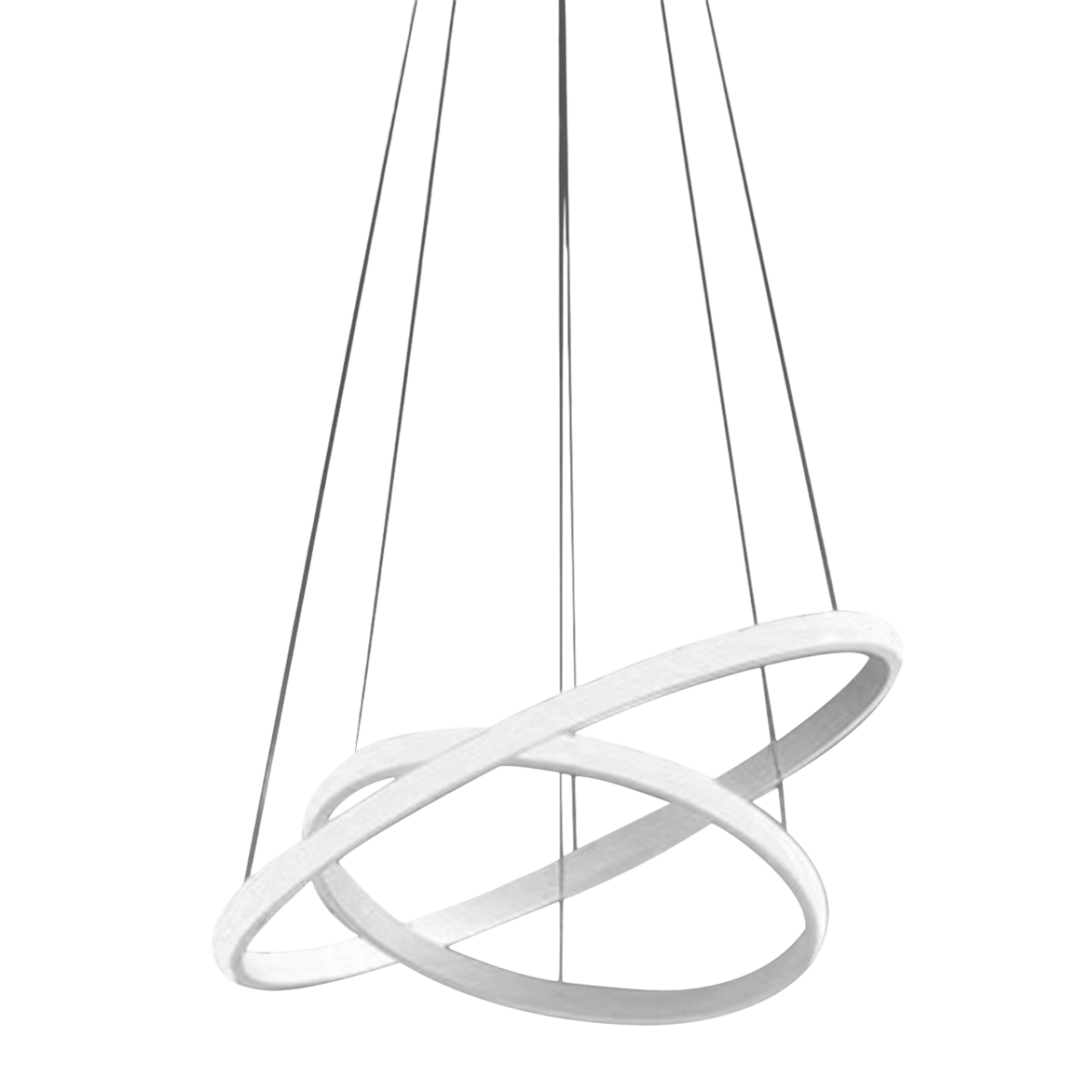 Lampadario led Iole S2 40W dimmerabile - Sospensione moderna bianca a doppio anello, luce calda 3000K, 2000lm, design elegante