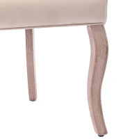 Set di 2 sedie imbottite per sala da Pranzo in Velluto con Schienale alto trapuntato a bottoni , 51x47x97 cm, Beige