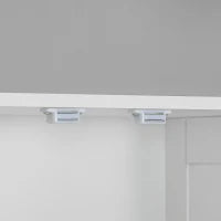 Mobile da Bagno, Mobile da Archiviazione, con Due Armadi a Doppia Porta in Vetro Temperato, 60 x 30 x 160 cm, Bianco