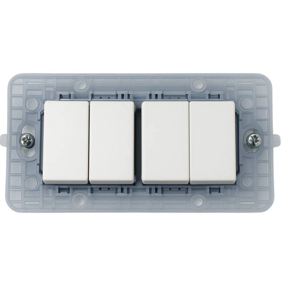 Biesse supporto per placche compatibili con bticino matix vari formati modulo *** numero posti 4 posti, confezione 1