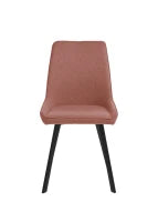 E-STYLO Sedia da pranzo in microfibra ruggine con gambe e struttura in metallo nero, 48cm X 60cm H. 87cm.