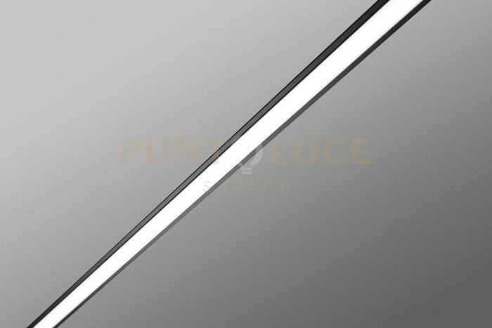 IPSO profilo gesso e alluminio nero con copertura opalina l.200cm