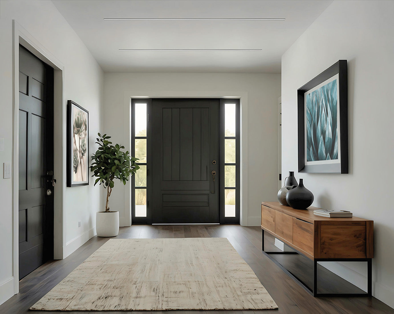 IPSO profilo gesso e alluminio nero con copertura opalina l.200cm