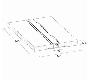 IPSO profilo gesso per ambienti umidi in cartongesso  e alluminio bianco con copertura opalina 200cm