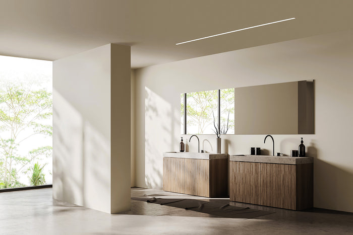 IPSO profilo gesso per ambienti umidi in cartongesso  e alluminio bianco con copertura opalina 200cm