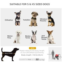 Passeggino per Cani e atti con 3 Ruote, Pieghevole, Oxford, 109.5 x 54.5 x 106.5 cm, Rosso e Nero