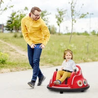 Autoscooter per Bambini, Rotazione a 360°, per 3-5 anni, con Telecomando, Musica, Rosso