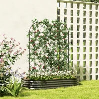Supporto per Piante Rampicanti con Motivo, Set di 2 Tralicci da Giardino per Vite, Fiori, Verdure, in Metallo, 50 x 150 cm, Nero