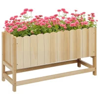 Fioriera da Esterno Verticale in Legno con Foro di Drenaggio e Rivestimento Interno, 86x30x50 cm