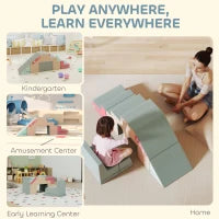 Set 2 Costruzioni Morbide per Bambini in Similpelle e Schiuma, 131x39x44 cm, Multicolore