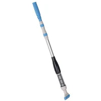 Aspirapolvere per Piscina Portatile e Cordless con Asta a 3 Livelli, Ø6x106-162 cm, Blu e Bianco