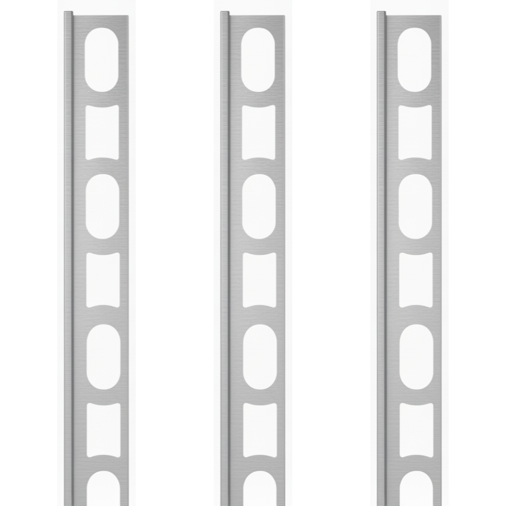 Profili in alluminio verniciato colore grigio argento 111 a l per finitura parete proangle *** pezzi 3 pz, confezione 1