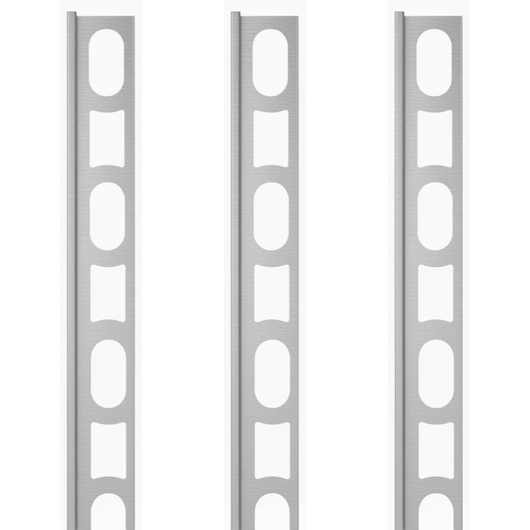 Profili in alluminio verniciato colore grigio argento 111 a l per finitura parete proangle *** pezzi 3 pz, confezione 1