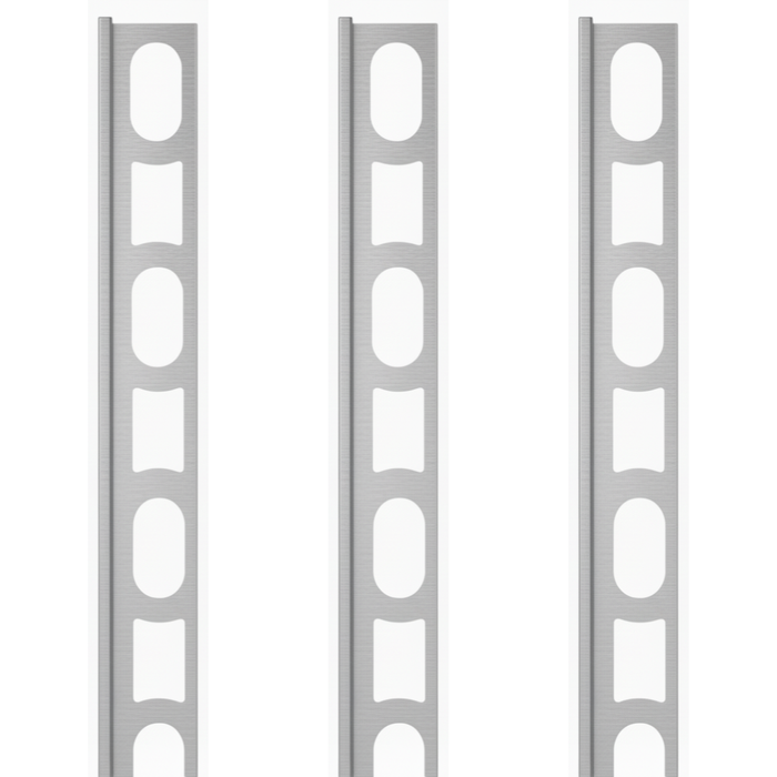 Profili in alluminio verniciato colore grigio argento 111 a l per finitura parete proangle *** pezzi 3 pz, confezione 1