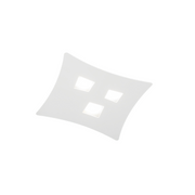 Plafoniera Isotta moderna 3 luci GX53 bianca - Lampada da soffitto in metallo curvato 40x44cm, design geometrico, max 3x8W, IP20, lampadine escluse