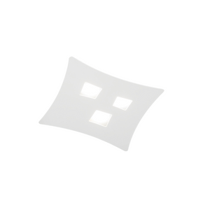 Plafoniera Isotta moderna 3 luci GX53 bianca - Lampada da soffitto in metallo curvato 40x44cm, design geometrico, max 3x8W, IP20, lampadine escluse