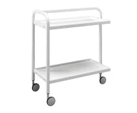 E-STYLO Carrello in metallo bianco a 2 ripiani con ruote girevoli, pratico e funzionale, ideale per riporre strumenti e accessori in modo ordinato, 40cm X 75cm H. 80cm