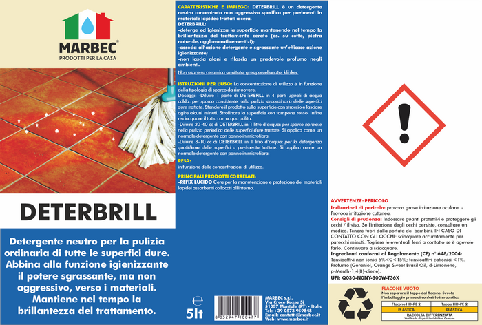 Pulizia pavimenti DETERBRILL   5LT
