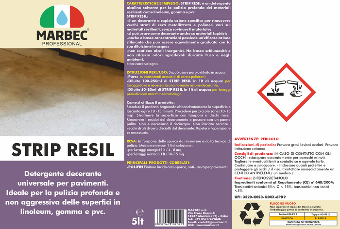 Pulizia linoleum STRIP RESIL   5LTx4Pz