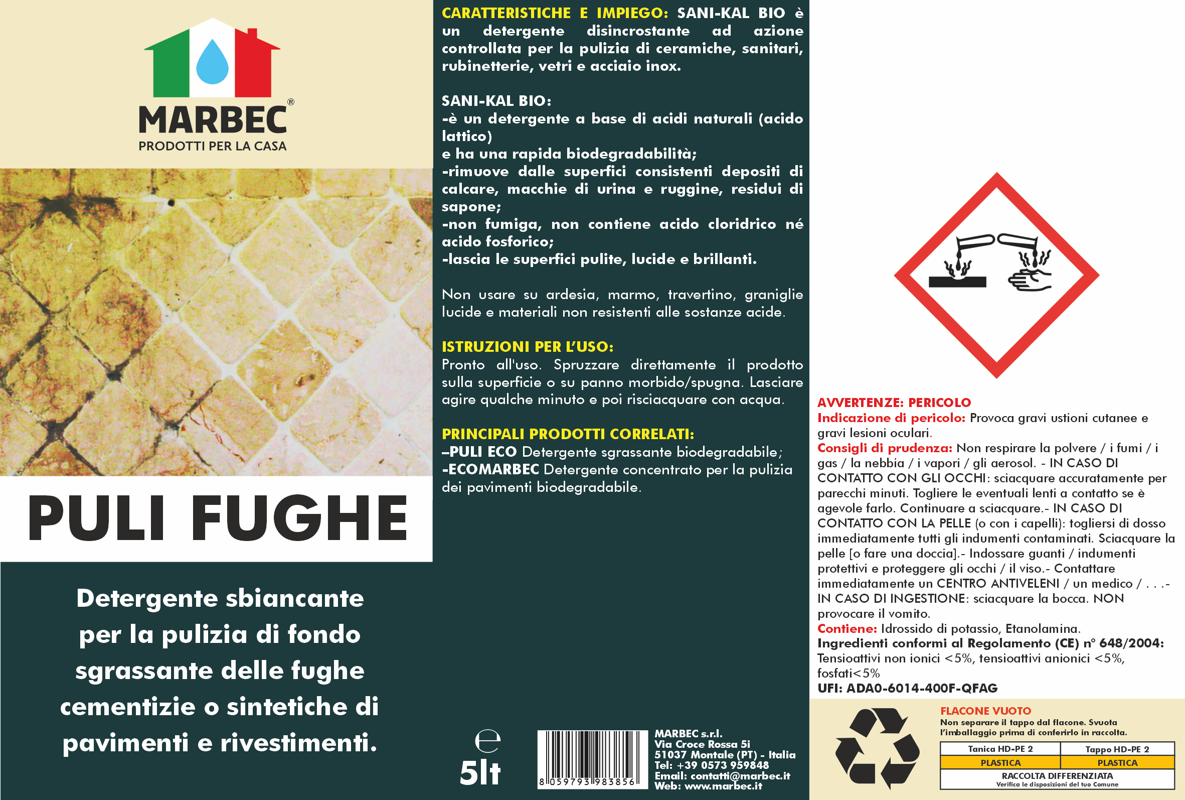 Come pulire le fughe dei pavimenti PULI FUGHE   5LTx4Pz