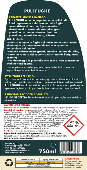Come pulire le fughe dei pavimenti PULI FUGHE   750ML + Spazzola Fuginator
